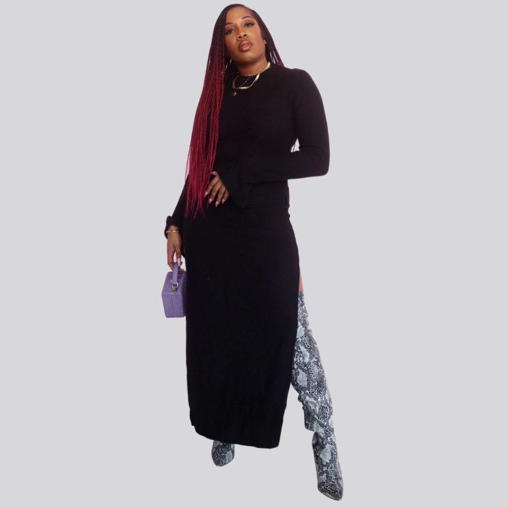DOUBLE SPLIT DRESS